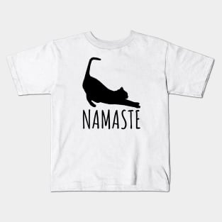 Namaste Stretching Cat Yoga Funny Yoga Tee Shirt Kids T-Shirt